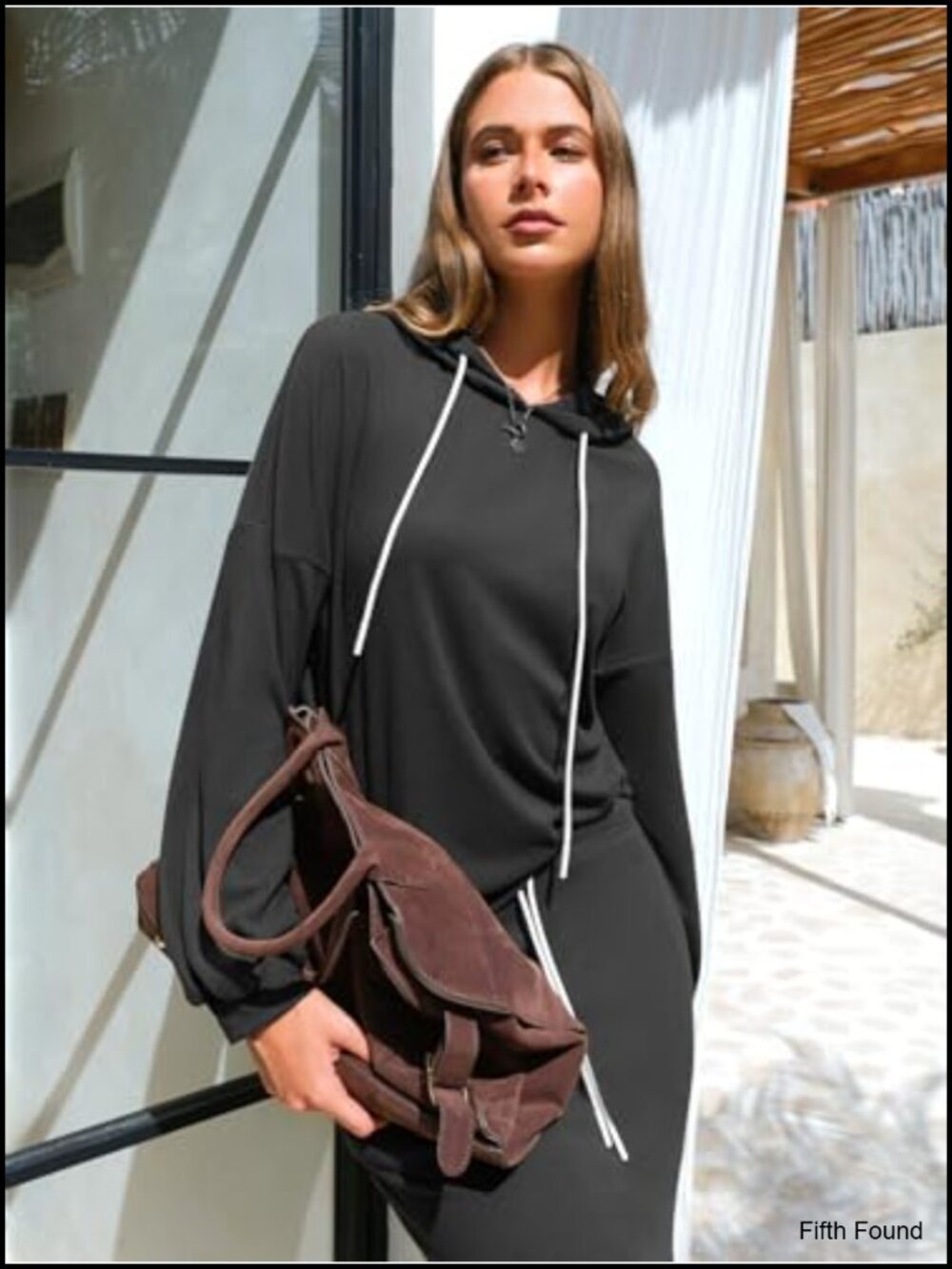 Women's 2 Piece Hoodie and Long Skirt Set 92% Polyester 8% Spandex - Picture 4 of 6